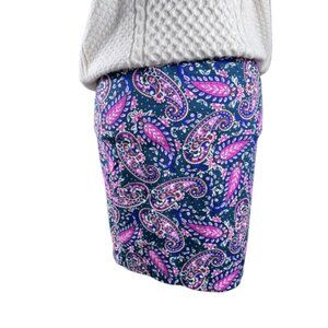 Boden Women's Paisley Pink Blue Green Mini Cute Cocktail Party Pencil Skirt 10 R